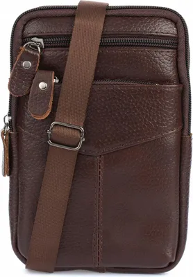 Image de Spacieux sac à main en cuir pour homme avec bandoulière, modèle C. Brown