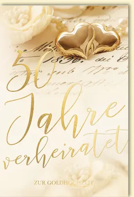 Produktbild von Goldhochzeit - Glückwunschkarte im Format 11,5 x 17 cm mit Umschlag 8
