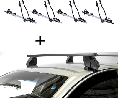 Produktbild von 4x Fahrradträger SAGITTAR + Dachträger K1 MEDIUM kompatibel mit Rover 45 (4Türer) 99-05
