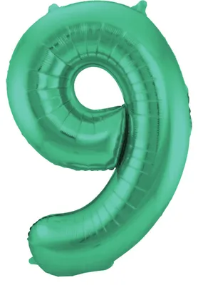 Immagine prodotto di Palloncino in foil numero 9 verde opaco - 88 cm