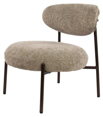 Obrázek produktu pro Křeslo FURNLUX kulaté krémové a bronzové 62 cm / Hlavní barva: béžová / Rozměry: 62 x 71 x 67 cm