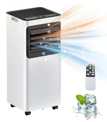Produktbild von ZELURXX 4-in-1 Mobiles Klimagerät 9000 BTU/h | Kühlen & Heizen | Entfeuchtung | Leise ≤55dB | Fernbedienung | Für Sommer & Winter