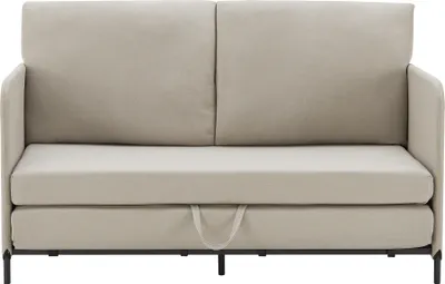 Produktbild von Schlafsofa ’Soini’ mit Liegefunktion 2-Sitzer gepolstert mit Kissen 78 x 125 x 67 cm Beige