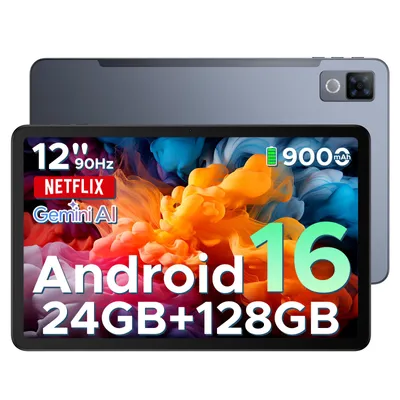 Produktbild von DOOGEE U12 Tablet - Android 16, 12 Zoll, 24GB(6+18)+128GB (bis 2TB erweiterbar), 90Hz, 9000mAh/18W,Octa Core T616,8MP+13MP Kamera,Widevine L1