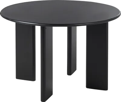 Produktbild von BELIANI Esstisch Schwarz MDF-Tischplatte Rund ø 120 cm für 4 Personen Minimalistisch Modernes Design Esszimmer Ausstattung Möbel