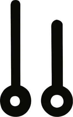 Produktbild von SELVA Zeigerpaar für Quarzuhren Balken schwarz poliert Minutenzeiger-L:25mm