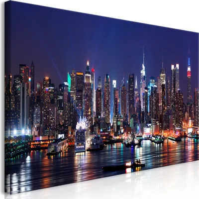 Produktbild von Wandbild Mega XXXL New York 250x125 cm Einteiliger XXL-Format Kunstdruck zur Selbstmontage Leinwandbilder moderne Bilder DIY Wanddekoration Wohnung Deko NY City Stad d-B-0185-ak-e
