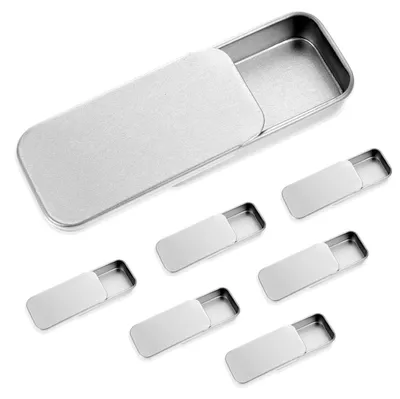 Produktbild von 6 kleine Metalldosen mit Schiebedeckel, Mini-Dosen, Pastilledosen für kleine Gegenstände, Süßigkeiten, Bastelbedarf, Schmuck, Pillen (5*2,5*1 cm)
