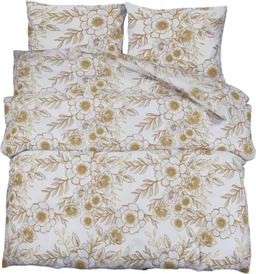 Produktbild von vidaXL Bettwäsche-Set Weiß und Braun 135x200 cm Baumwolle