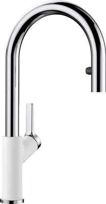 Produktbild von BLANCO CARENA-S Vario Armatur / Silgranitweiß/Chrom / Zugauslauf / Hochdruck - inkl.