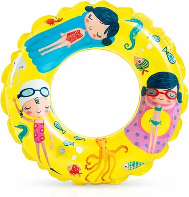 Productafbeelding van Opblaasbare zwemring met oceaanmotief, 61 cm, van PVC, geschikt voor het zwembad