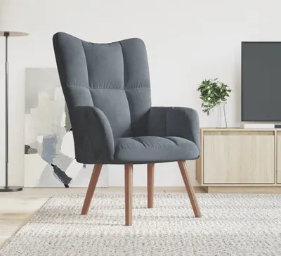 Image de Maison Exclusive - Fauteuil relax en velours gris foncé