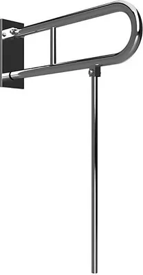 Produktbild von BELP Stützklappgriff in U-Form mit Standfuß Edelstahl gebürstet mit Abdeckung 100x800x829 mm, 120 kg Traglast für Bad & WC >> zum Bohren