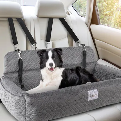 Produktbild von Hunde-Autositz Hundeautositz für große/mittlere Hunde, Imitat-Leinenstoff, Vollständig Abnehmbarer & waschbarer Hundereisesitz