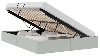 Obrázok produktu pre vidaXL Úložná posteľ so zásuvkami, svetlosivá, 153 x 203 cm, s čalúnením z velúru