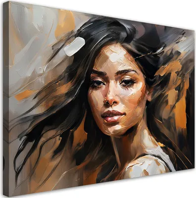 Produktbild von Feeby - Leinwand Bilder - Glamour Frau Braun - 30x20 cm - Deko Wohnzimmer - Wandbilder Schlafzimmer - Deko Aesthetic - Wand Deko - Leinwand Groß - Deko Zimmer - Leinwandbilder XXL