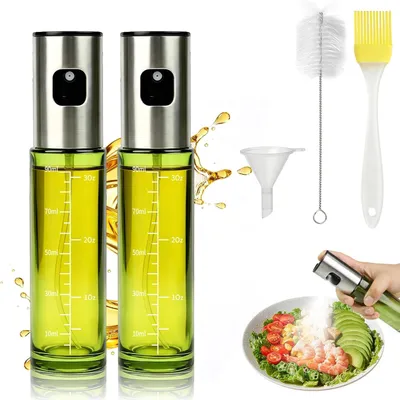Imagen del producto de Pulverizador de aceite de acero inoxidable y vidrio, de 200 ml, para la cocina