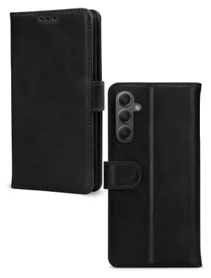 Produktbild von Mobilize Wallet Handyhülle für Samsung Galaxy A34 Hülle Echtes Leder Klapphülle Geldbörse - Schwarz