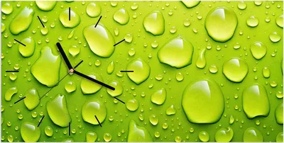 Produktbild von Wanduhr aus Glas mit Motiv Wassertropfen- 60 x 30 cm - inkl. Aufhängesystem