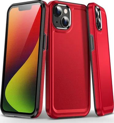 Produktbild von Mobigear Slim Armor iPhone 15 Plus Hülle Hardcase Backcover Stoßfest - Rot