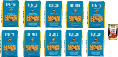 Produktbild von De Cecco Ditali Lisci N°58, 100% Italienisch Pasta Nudeln 10x 500g + Italian Gourmet Polpa 400g