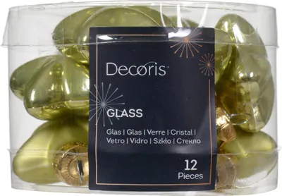 Productafbeelding van Ster glas l2b4.5h4 cm pstch ass 12st kerst Decoris