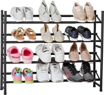 Productafbeelding van Schoenenrek van metaal, smal, zwart, voor 20 paar schoenen