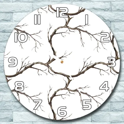 Produktbild von Wanduhr aus Glas Rund fi 30 Natur Retro Vintage Quarz Deko Schlafzimmer Büro
