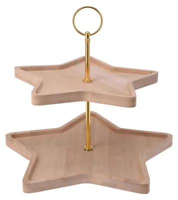 Produktbild von Tortenständer Kuchenständer Tortenplatte Kuchenplatte Servierplatte DECORIS Bambus HOMLA