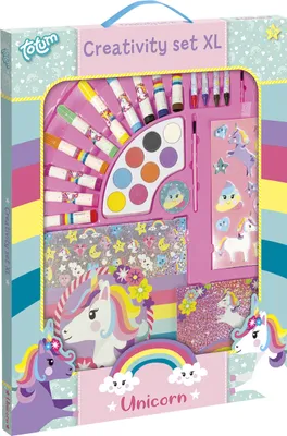 Obrázek produktu pro Totum Unicorn Stationery Set XL, Sada štětců na malování pro děti, 3 rok/roky, Vícebarevný