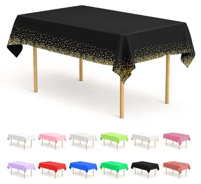 4er-Set Einweg-Tischdecke 274 x 137 cm, Schwarz-Gold