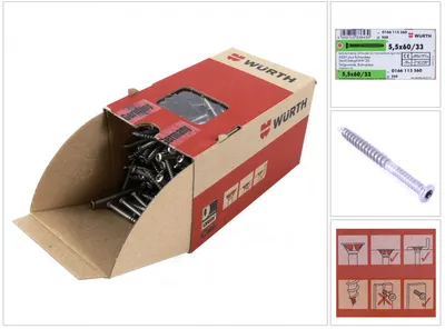 Produktbild von Würth 5,5 x 60 / 33 Terrassenbauschrauben ASSY Plus AW 20 A 2 - 250 Stück ( 0166 115 560 )