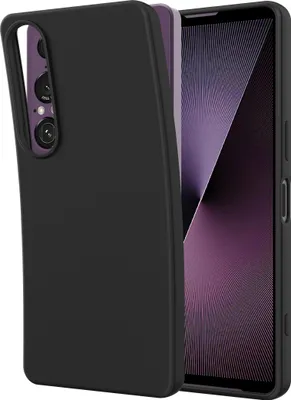Image de Cazy Coque compatible avec Sony Xperia 1 VII Coque en Silicone – Coque Flexible – Noir