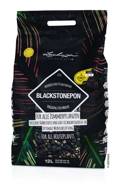 Produktbild von LECHUZA-Pflanzsubstrat BLACKSTONEPON 12 Liter | Designsubstrat für Zimmerpflanzen | torffrei und vorgedüngt | 19556