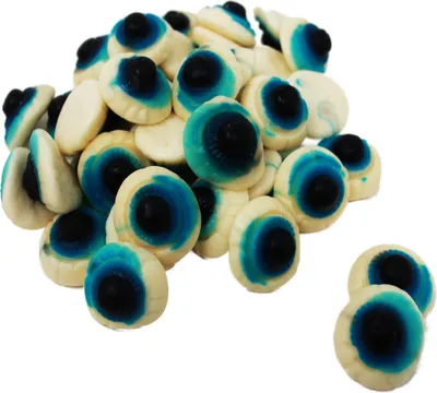 Produktbild von Fruchtgummi Augen mit sahnig süßem Sahne Erdbeere Geschmack 300g