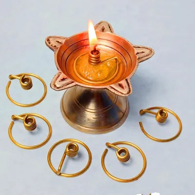 Messing Diya Docht Halter, 6er-Pack, 2,6 cm, für Öllampen