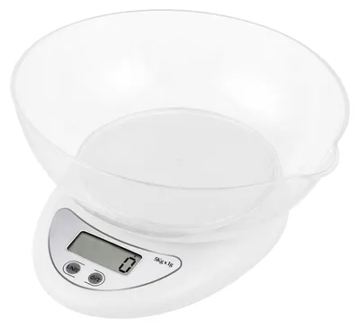 Image de Avizar, balance de cuisine avec bol, écran LED, fonction tare et plusieurs unités de mesure, blanche