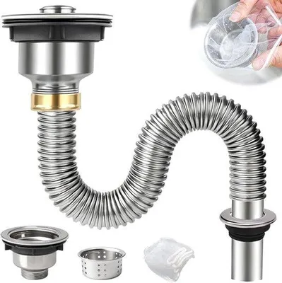 Produktbild von Ablaufgarnitur, Spülbecken, Geruchsstopfen, Siphon, Küchenspüle, Edelstahl