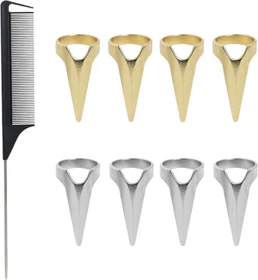 Produktbild von 8-Finger-Haarteilerringe, Styling-Abteilwerkzeug