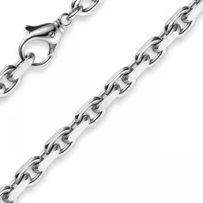 Produktbild von 6,5mm Kette Collier Ankerkette Halskette 585 Gold Weißgold 70cm Herren