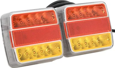 Image de vidaXL Lampes de remorque 2 pcs. Rouge 10,5x7,5x10 cm 12V Ampoule LED