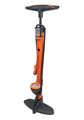 Produktbild von Luftpumpe Metall Fahrradpumpe orange 11 bar Standpumpe Manometer Auto- Dunlop Sclaverantventil