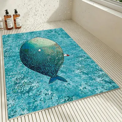 Image de Tapis antidérapant en PVC, dimensions 120x150 cm, pour douche, avec trou de drainage, idéal pour les zones humides
