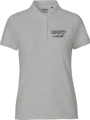 Produktbild von Huuraa Damen Polo Shirt Staßfurt verliebt S Sport Grey Bio Baumwolle Fairtrade Poloshirt Geschenkidee