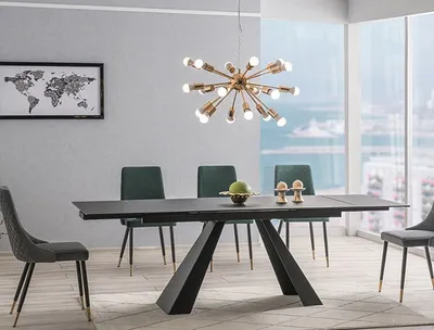 Immagine prodotto di Tavolo da pranzo Tavolo da cucina Salvadore 160-240x90x76cm nero allungabile