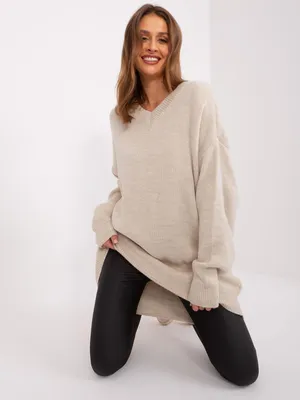 Produktbild von Rue Paris Lange Pullover Morgauree beige Universal