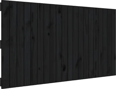 Produktbild von vidaXL Wand-Kopfteil Schwarz 127,5x3x60 cm Massivholz Kiefer