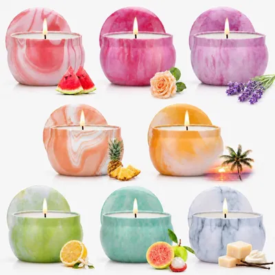 Immagine prodotto di Set di candele profumate, 8 varianti di profumo, 480 g, per il relax