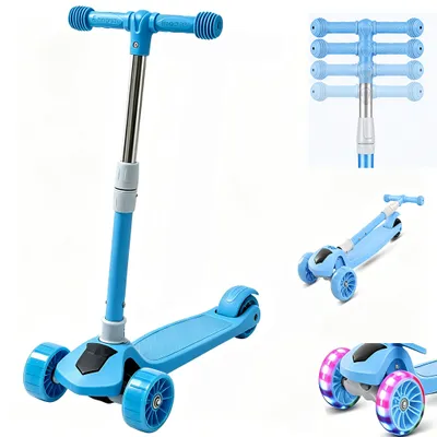 Produktbild von Cityroller Dreiradscooter Scooter Kinderroller Tretroller LED-Räder bis 40 kg roller kinder,kinder roller,Höhenverstellbar,Hinterradbremse