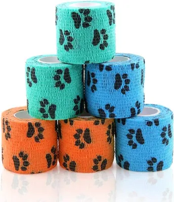 Produktbild von Set mit 6 selbstklebenden Verbänden für Haustiere, 5 cm x 4,5 m